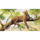 Diamond Painting Leopard in Tree 5D DIY Full Round Wall Picture Kit 50x30cm