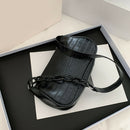 Retro Alligator PU Women Handbag Tote Street Underarm Shoulder Bag (Black)