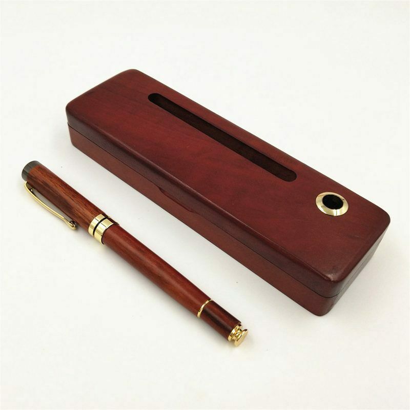 Pen Creative Business Gifts Office Supplies Pen Holder Belt Box Set,Wooden  Q5B8