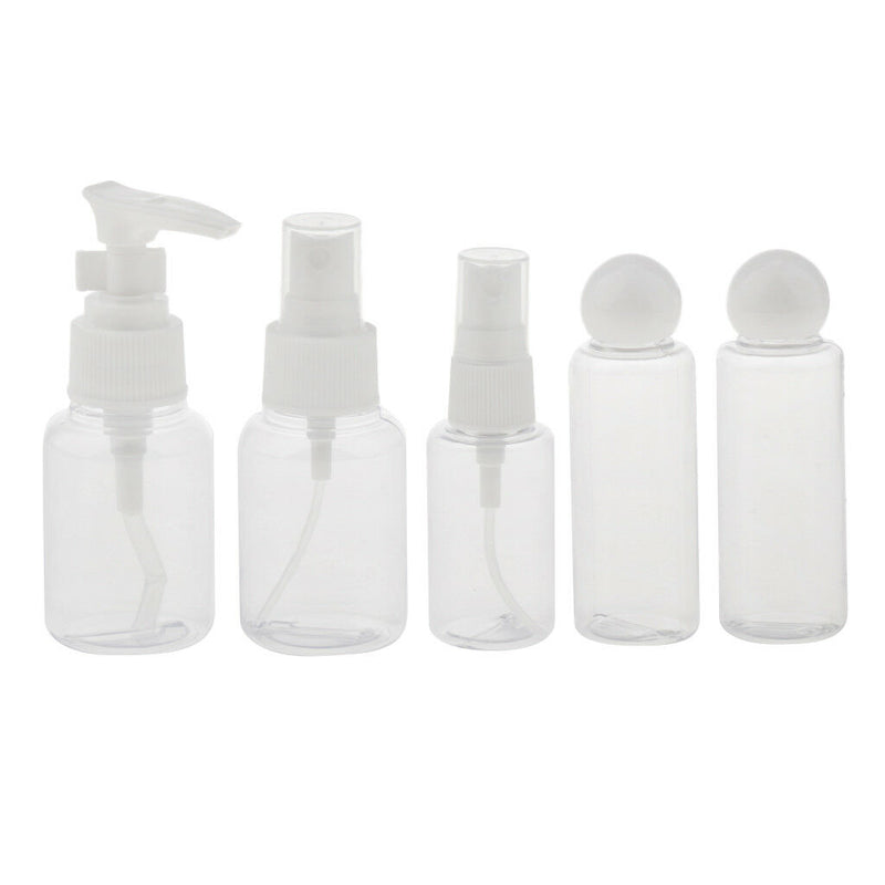 5 Pcs Empty Makeup Spray Bottle Lotion Shampoo Perfume Container Travel Kit