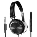 Wired Computer Headset Stereo Heavy Bass Earphones Over Ear Black with Mic
