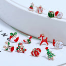 Christmas Stud Earrings Set Santa Elk Christmas Tree 6 Pairs / Set Earrings