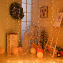 3x3m 300LED Curtain Lamp Copper Wire Fairy String Light Decor (Warm White)