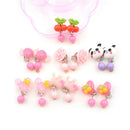 7Pairs Lovely Panada Flower Earrings Clip-On No Pierced Design For Kids Girls.ES