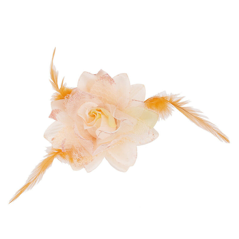 1 Piece Silk Feather Hair Pin Brooch Wrist Flower Wedding Party Bridal Prop