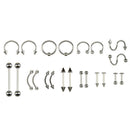 38PCS Professional Body Piercing Tool Kit Ear Nose Navel Nipple Needles Set  FT