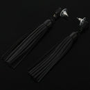 one pair of Glass Crystal Long Tassel Earrings Black