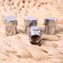 4X Sliver Wheel Tyre Tire Rims Stems Air Valve Dust Cover Cap Car Truck B Dlxd