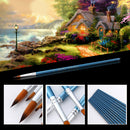 12pcs Pro Art Paint Brush Nylon Brushes Fine Pointed For Watercolor Acrylic Oil