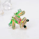 Cartoon Frog Rhinestone Brooch Clothes Lapel Jacket Enamel Badges Ornaments