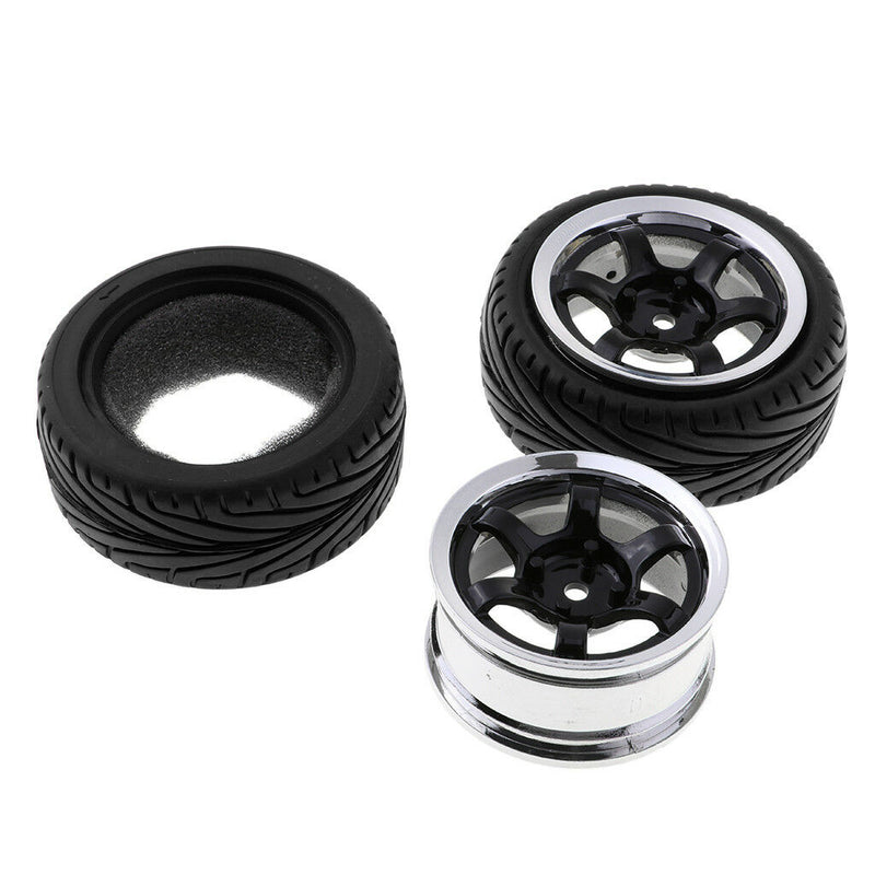 4pcs RC Flat Racing Tires Tyre Wheel Rim For HSP HPI 1:10 On-Road Car 6017