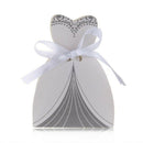 12PCS Paper Candy Gift Bag Pouch Wedding Party Favour White Ribbon Dress De