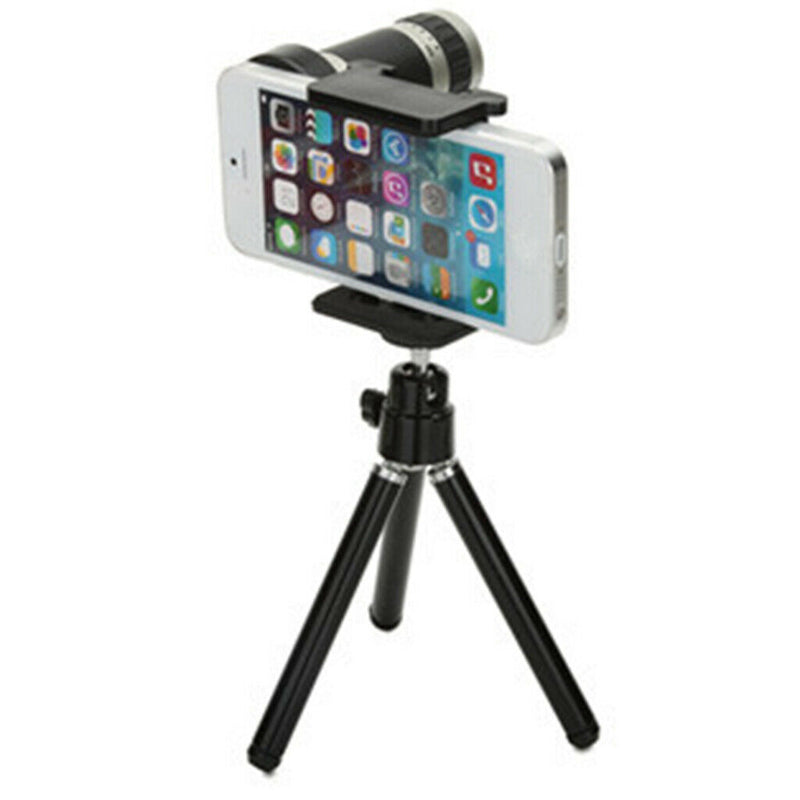 8x Zoom Phone Camera Telephoto Lens Mini Tripod Holder Stand For Phone Black