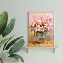 Painting By Numbers Kit DIY Lily Flower Hand Painted Canvas Oil Art Picture