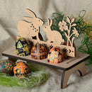 Wooden Creative Easter Egg Shelves Egg Stand Carry Hold Eggs Rack Bunny Hap C8A2