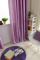 100x200cm Satin Window Curtain Balcony Blackout Drapes Panel Valances Purple
