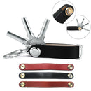 KeyChain Key Chain Ring Strap Expandable PU Leather Holder Organizer Belt Loop