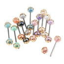 Lot 36pcs Mix color Barbell Stud Tongue Ring Ball Bars Body Piercing Jewelry