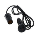 24V 12V Car Cigarette Lighter Adapte Cable Plug Socket With ON-OFF Switch Button