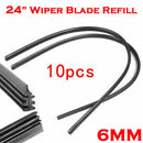 10X 24'' 6mm Car Bus Universal Frameless Windshield Wiper Blade Refill g g