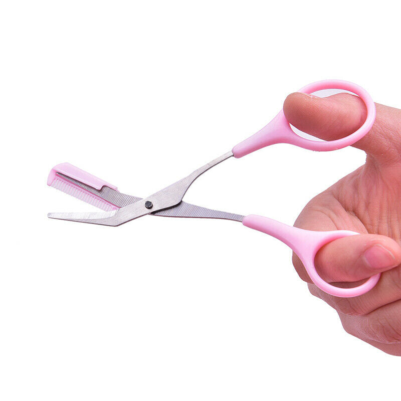 1pcs Eyebrow Eyelash Hair Scissors Comb Trimmer Stainless Steel Tool P a_J Gw