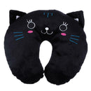 Multi-Color Cartoon U Shaped Travel Pillow Neck Support Head(Black)