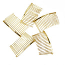 5x Golden 18 Teeth Hair Comb Clip Slide Hairpin DIY Jewelry Making 2.7x1.5"