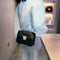 Women Leather Crossbody Bags Small Shoulder Messenger Chain Handbag (Black)