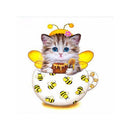 5D Diamond Painting Animal Cat Bee Art Drill Cross Stitch Kit for Baby Kids