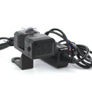Waterproof Dual USB 12V Motorcycle Handlebar Charger Socket w/ Switch & Mounts Z