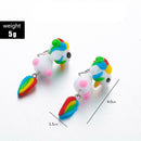 Colorful Cartoon Horse Dangles Earrings Cute Pony Ear Drop Women Jewelry