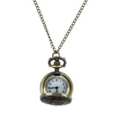 Cut Out Heart Hunter Case Necklace Pocket Watch Bronze Tone For Ladies I8P3