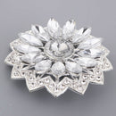 Sparkly 5.8cm Floral Alloy Crystal Rhinestone Shank Buttons Sewing Crafts