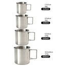 4 Pack Portable Stainless Steel Cups, Camping Coffee Mugs Set with Foldable