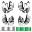 4 Packs Heavy Duty Stainless Steel Closet Rod End Supports Closet Pole Sock
