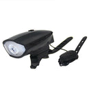 Bike Headlight LED Bicycle Front Head Light Cycling Riding Night Horn Black