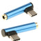 2X TypeC Male to 3.5mm Headphone Female AUX Adapter Converter Blue