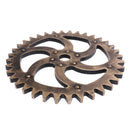 2PCS Retro Wall Hanging Decorative Wooden Gear Home Collectible 29/12cm