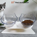 2Pieces Cat Kitty Elevated Bowls Raised Feeder W/