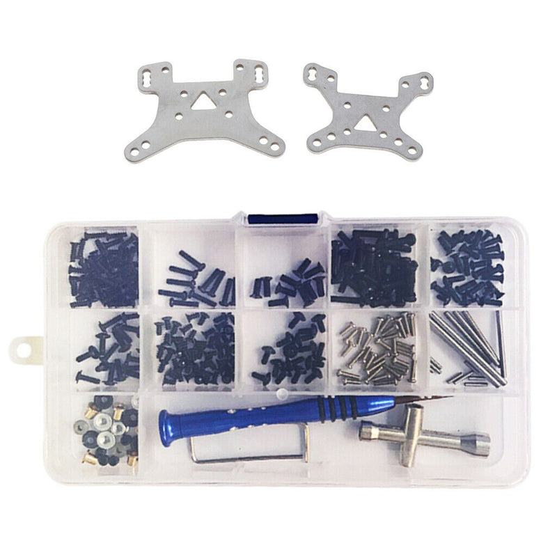 RC Crawler Car Screws & Nuts + Front Rear Shock Holder for WLtoys 144001 Parts