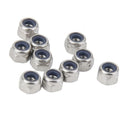 10Pcs M3 A2 Stainless Steel Nuts Nylon Collar Elastic Stop Self-lock Locknut