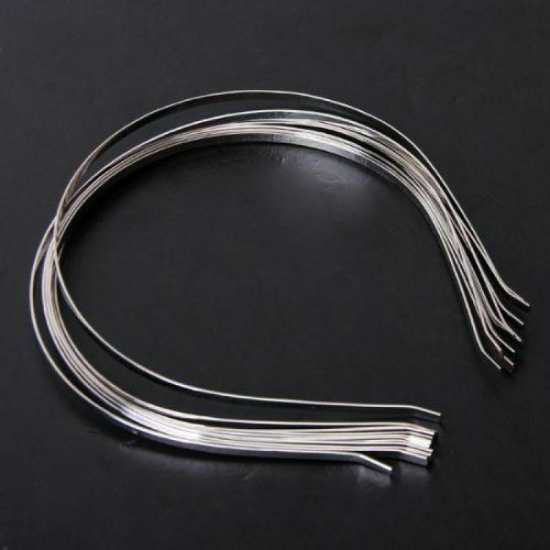 50 x Blank Plain Metal Headband 5mm Hair Band For Hair Accessories DIY Craft