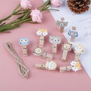 10pc/lot DIY Animal Wooden Photo Clips and Staples Mini School Office Suppli_