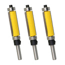 3pcs Tungsten Carbide Cutters, Top and Bottom Bearing Flush Trim Bits