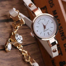 Fashion Leather Casual Bracelet Watch Women Dress quartz Watch White