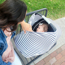 Baby Car Seat Nursing Covers Breastfeeding Cover Carseat  Ash White Stripe
