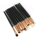 12pcs Professional Eye Makeup Brushes Set Eyeshadow Eyeliner Tool (Black) A