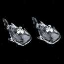 2pcs Mini Clear Shark Glass Vial Pendant