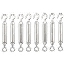 M4 Stainless Steel 304 Hook & Eye Turnbuckle Wire Rope Tension Pack Of 8
