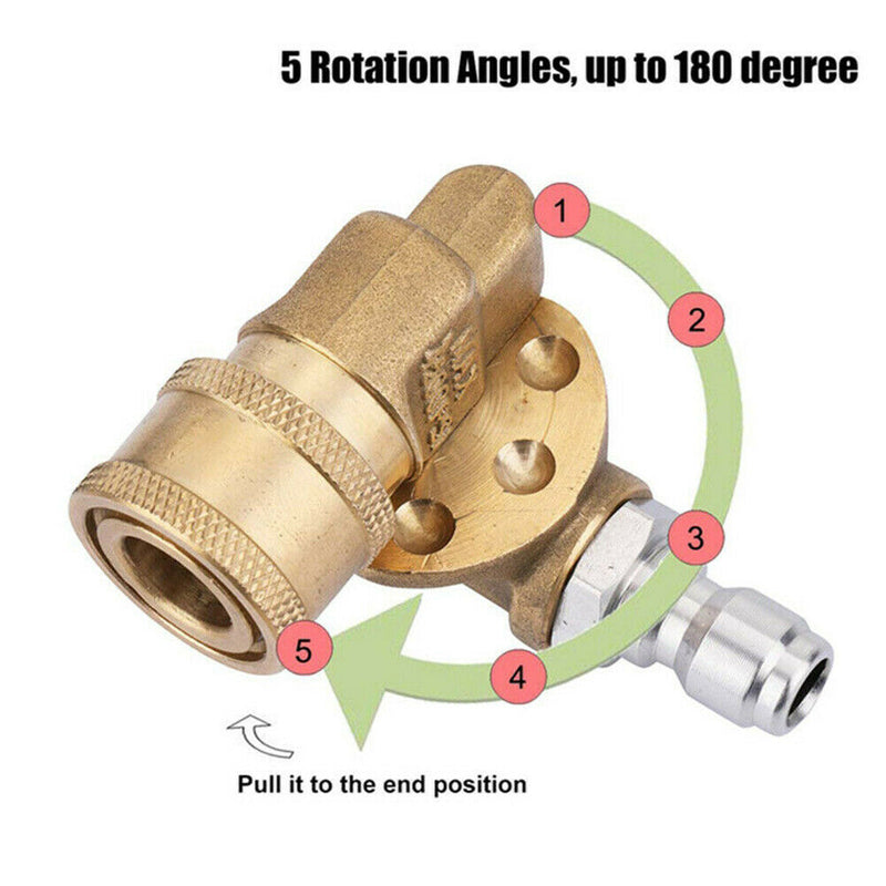 Car Durable Power Washer Spray Nozzle Tips Brass Pivoting Coupler Accessories